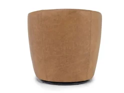 Market Swivel Club Chair In Noce Taupe Leather