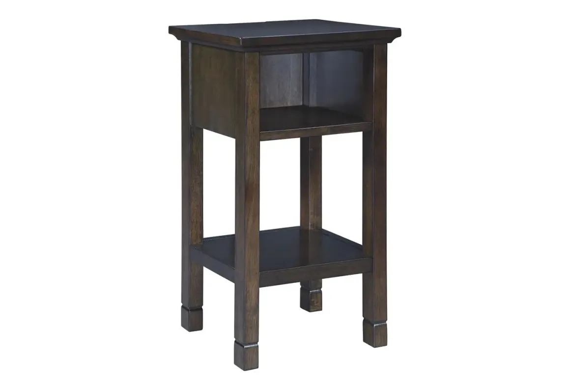 Marnville Accent Table W/ Usb Charger In Espresso