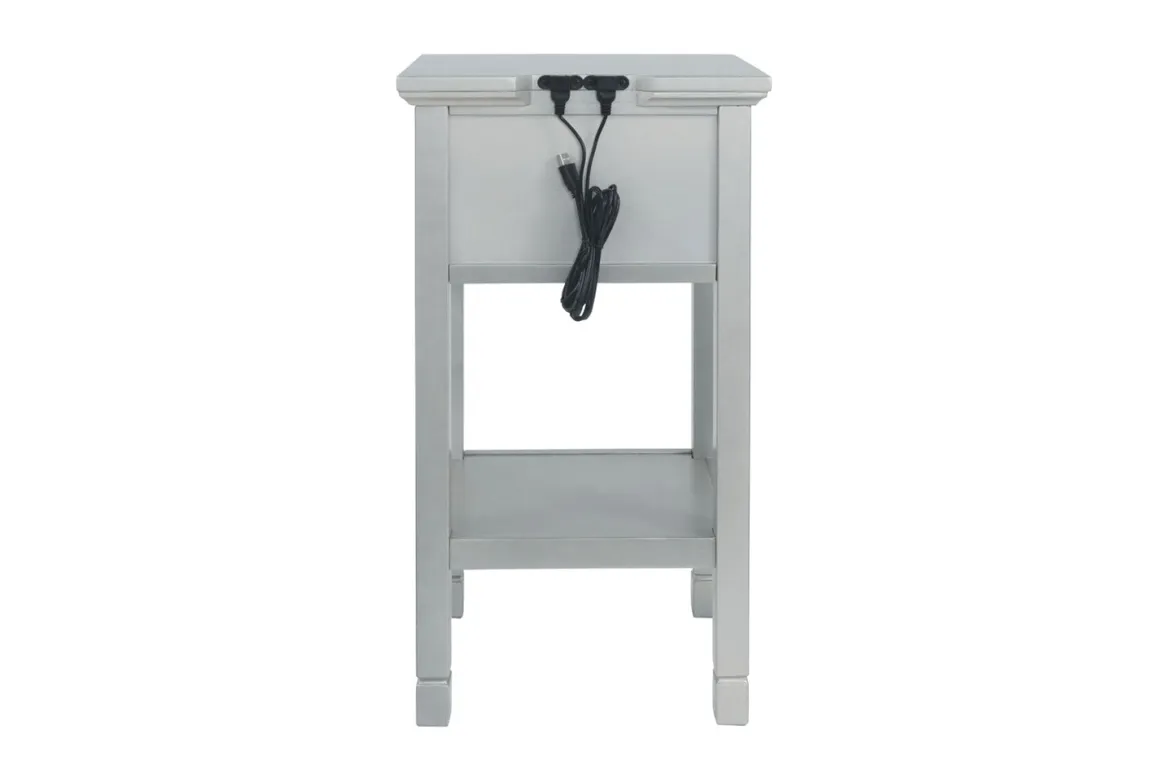 Marnville Accent Table W/ Usb Charger In Espresso