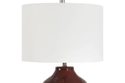 Marron Table Lamp In Maroon