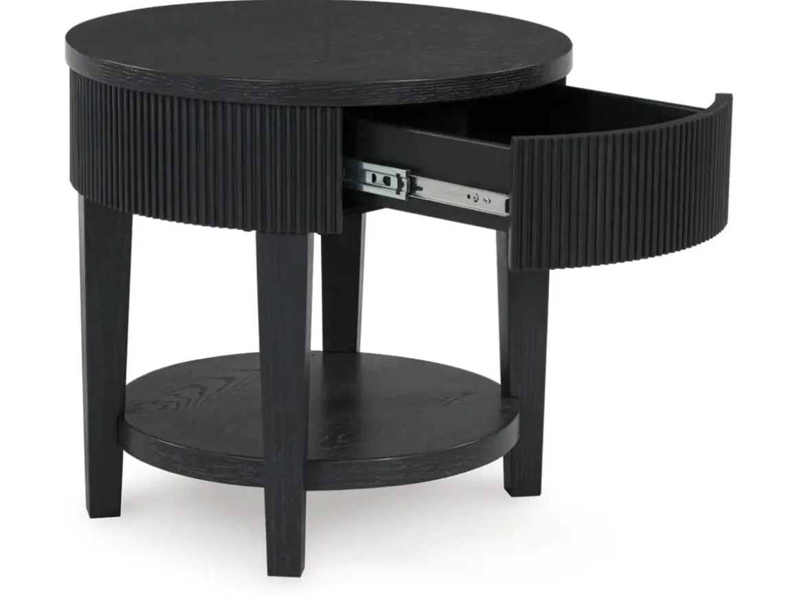 Marstream End Table In Charcoal Black