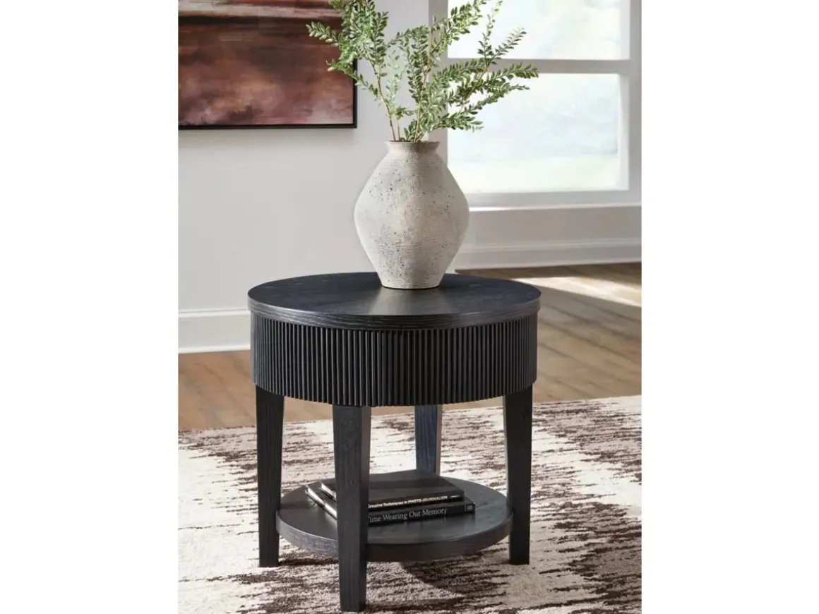 Marstream End Table In Charcoal Black