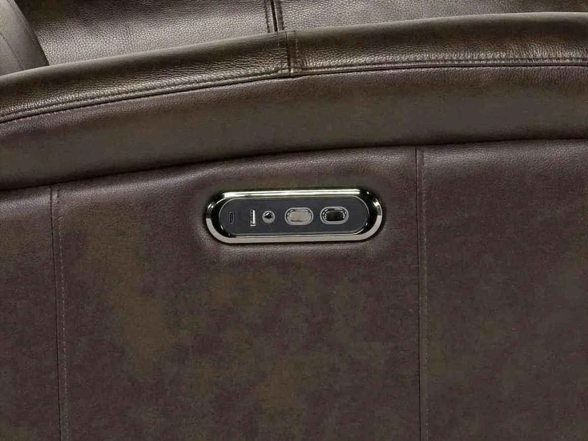 Martina 2 Power Sofa In Dark Brown