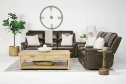 Martina 2 Power Sofa In Dark Brown