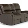 Martina Reclining Loveseat In Dark Brown