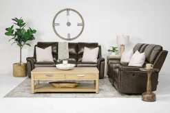 Martina Reclining Sofa & Loveseat In Dark Brown