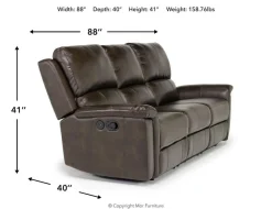 Martina Reclining Sofa In Dark Brown
