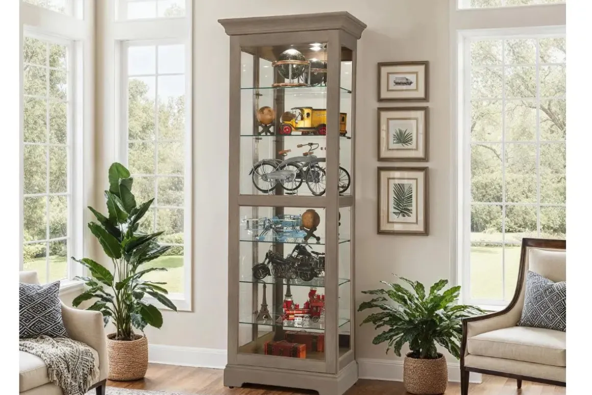 Martindale Curio Cabinet In Gray