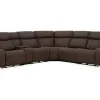 Max 6 Piece 2 Power Sectional In Aline Timber Leather
