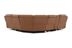 Max 6 Piece 2 Power Sectional In Aline Timber Leather