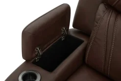 Max 6 Piece 2 Power Sectional In Aline Timber Leather