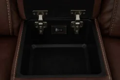 Max 6 Piece 2 Power Sectional In Aline Timber Leather