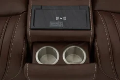 Max 6 Piece 2 Power Sectional In Aline Timber Leather