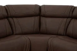 Max 6 Piece 2 Power Sectional W/ 2 Power Armless Recliner In Aline Timber Leather