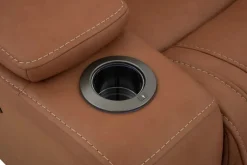 Max 6 Piece 2 Power Sectional W/ 2 Power Armless Recliner In Aline Timber Leather