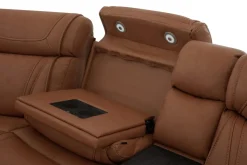 Max 6 Piece 2 Power Sectional W/ 2 Power Armless Recliner In Aline Timber Leather