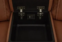 Max 6 Piece 2 Power Sectional W/ 2 Power Armless Recliner In Aline Timber Leather