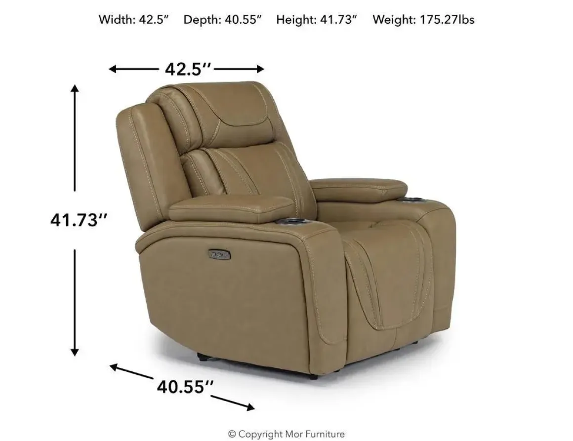 Max Power Recliner In Aline Butternut Leather