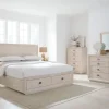 Maxime Storage Bed, Dresser, Mirror & Nightstand In Sugar, Full