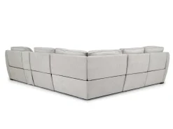 Mayflower 6 Piece 2 Power Chaise Sectional W/ Audio Console In Ashland Sand, Left Facing