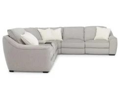 Mayflower 6 Piece 2 Power Sectional W/ 2 Power Armless Recliner & Audio Console In Ashland Sand
