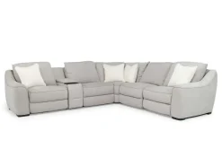Mayflower 6 Piece 2 Power Sectional W/ Audio Console In Ashland Sand