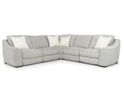 Mayflower 5 Piece 2 Power Sectional W/ 2 Power Armless Recliner In Ashland Sand