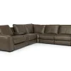 Mayflower 6 Piece 2 Power Sectional W/ Audio Console In Seville Umber Leather