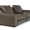 Mayflower 2 Power Audio Console Loveseat In Seville Umber Leather
