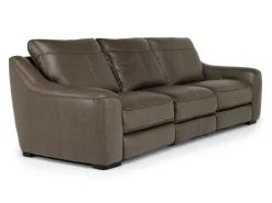 Mayflower 2 Power Sofa & Loveseat In Seville Umber Leather