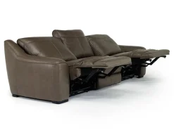Mayflower 2 Power Sofa & Loveseat In Seville Umber Leather