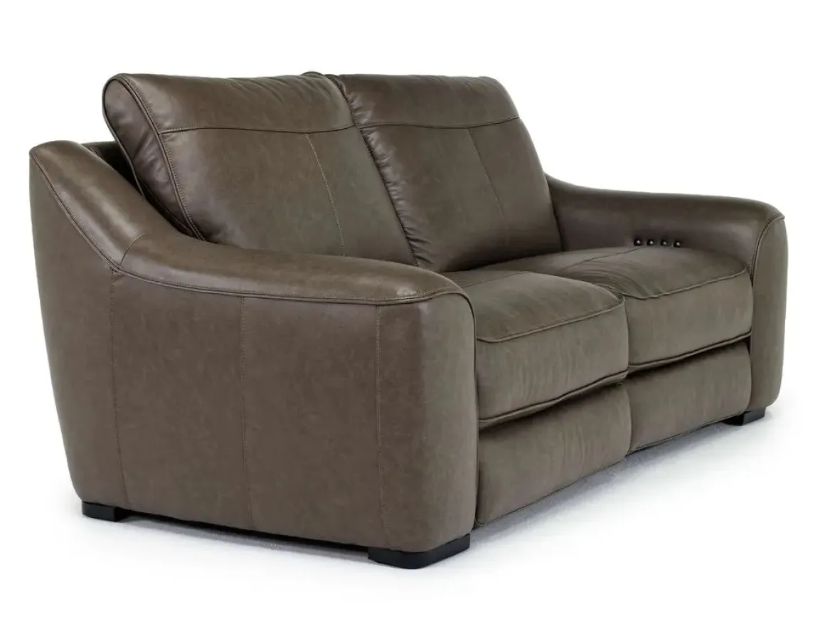 Mayflower 2 Power Sofa & Loveseat In Seville Umber Leather