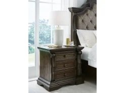 Maylee 2 Drawer Charging Nightstand In Dark Brown