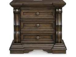 Maylee 2 Drawer Charging Nightstand In Dark Brown