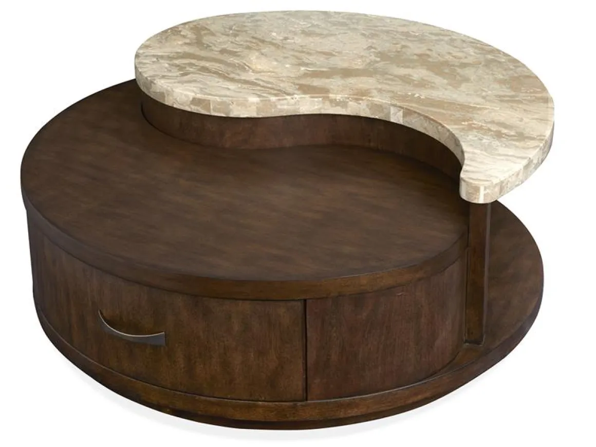 Mcpherson Round Coffee Table In Burnt Umber