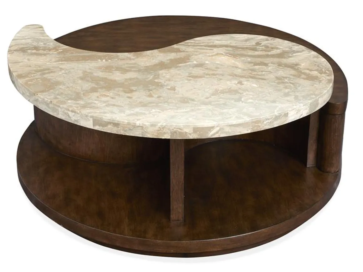 Mcpherson Round Coffee Table In Burnt Umber