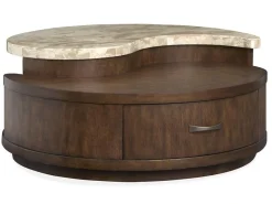 Mcpherson Round Coffee Table In Burnt Umber