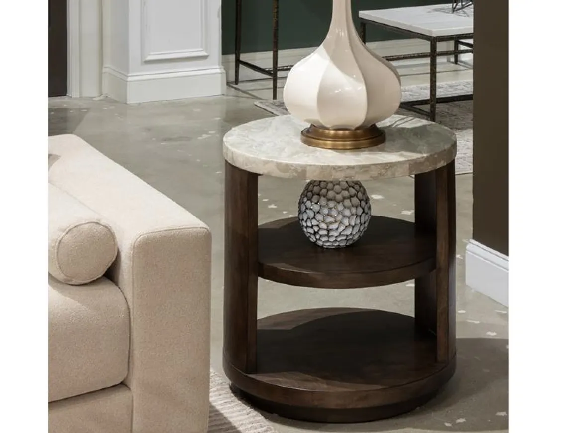 Mcpherson Round End Table In Burnt Umber