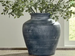 Meadie Tall Vase In Distressed White