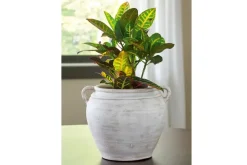 Meadie Tall Vase In Distressed White