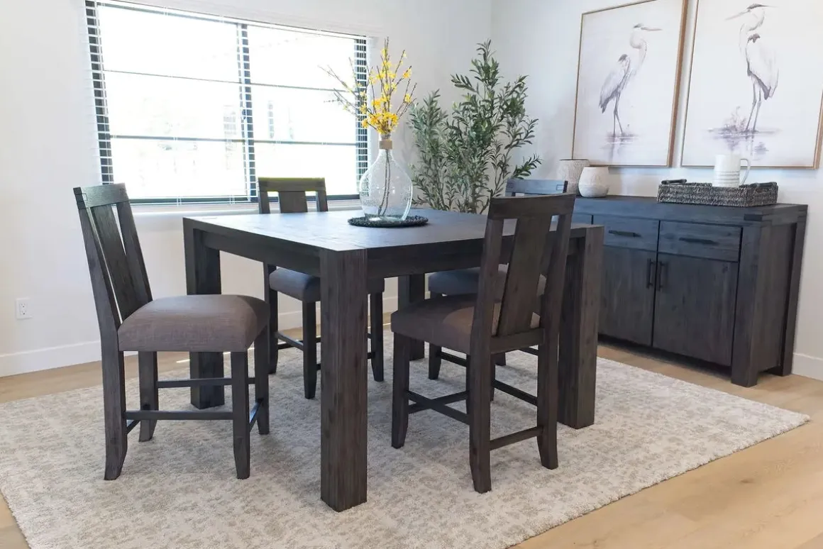 Meadow Counter Height Dining Table & 4 Stools In Brown