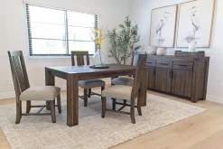 Meadow Extendable Dining Table & 4 Chairs In Brown