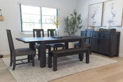 Meadow Extendable Dining Table, 4 Chairs & Bench In Brown