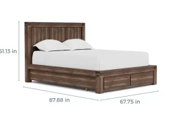 Meadow Panel Bed W/ Storage In Brown, Full