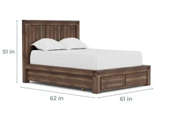 Meadow Panel Bed W/ Storage In Brown, Full