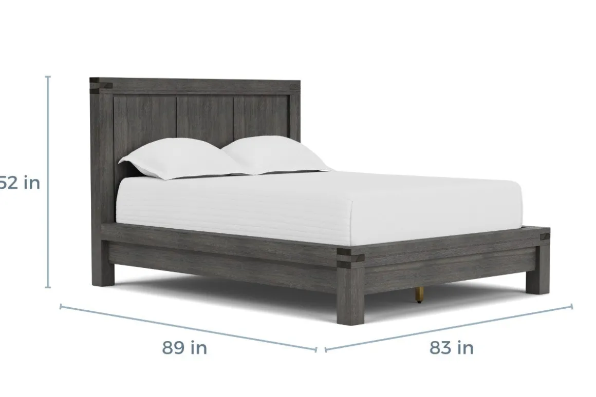 Meadow Panel Storage Bed, Dresser, Mirror & Nightstand In Gray, Full