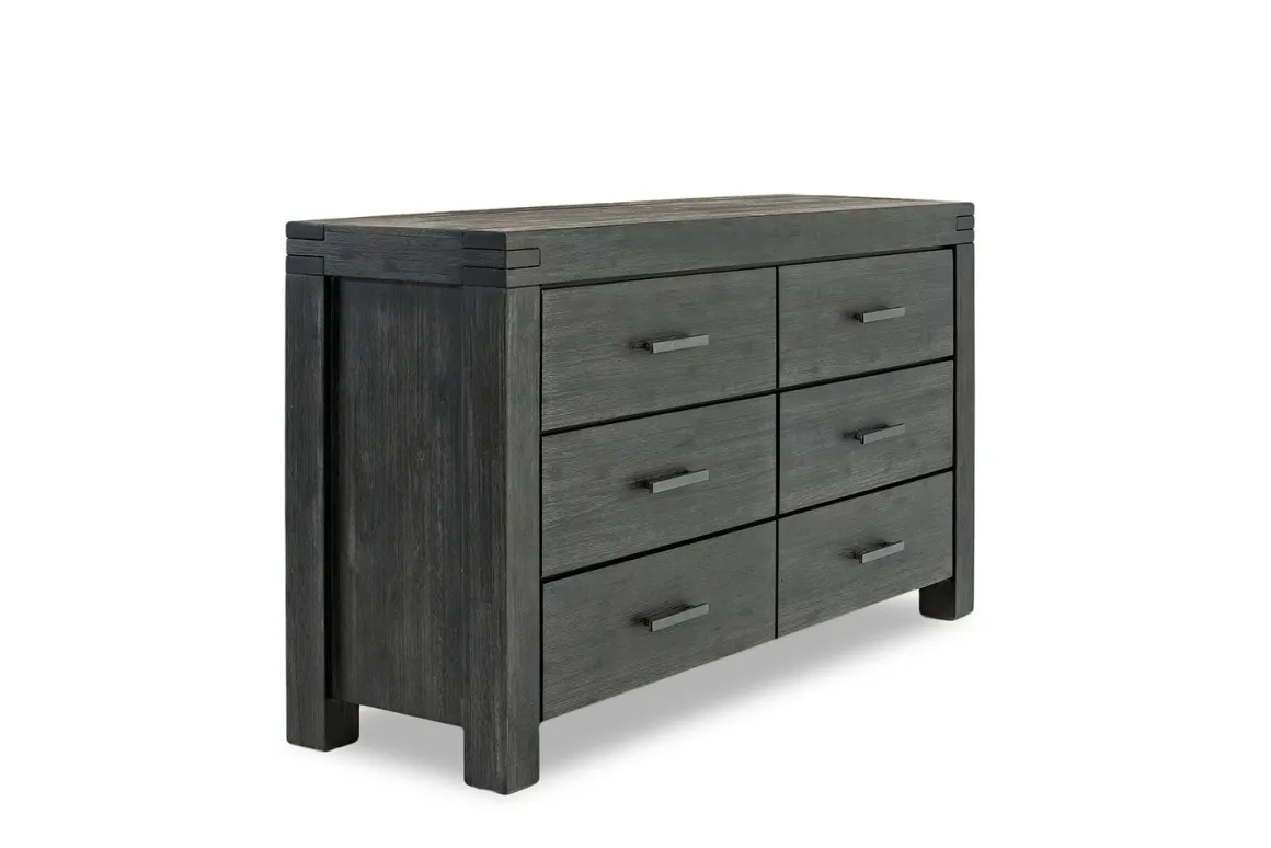 Meadow Panel Storage Bed, Dresser, Mirror & Nightstand In Gray, Full