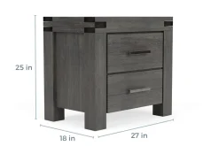 Meadow Panel Storage Bed, Dresser, Mirror & Nightstand In Gray, Full