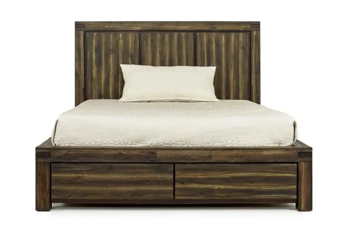 Meadow Panel Storage Bed, Dresser, Mirror & Nightstand In Gray, Full