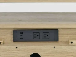 Merrifield Panel Bed, Dresser, Mirror & Nightstand In Pecan Sandy, Twin